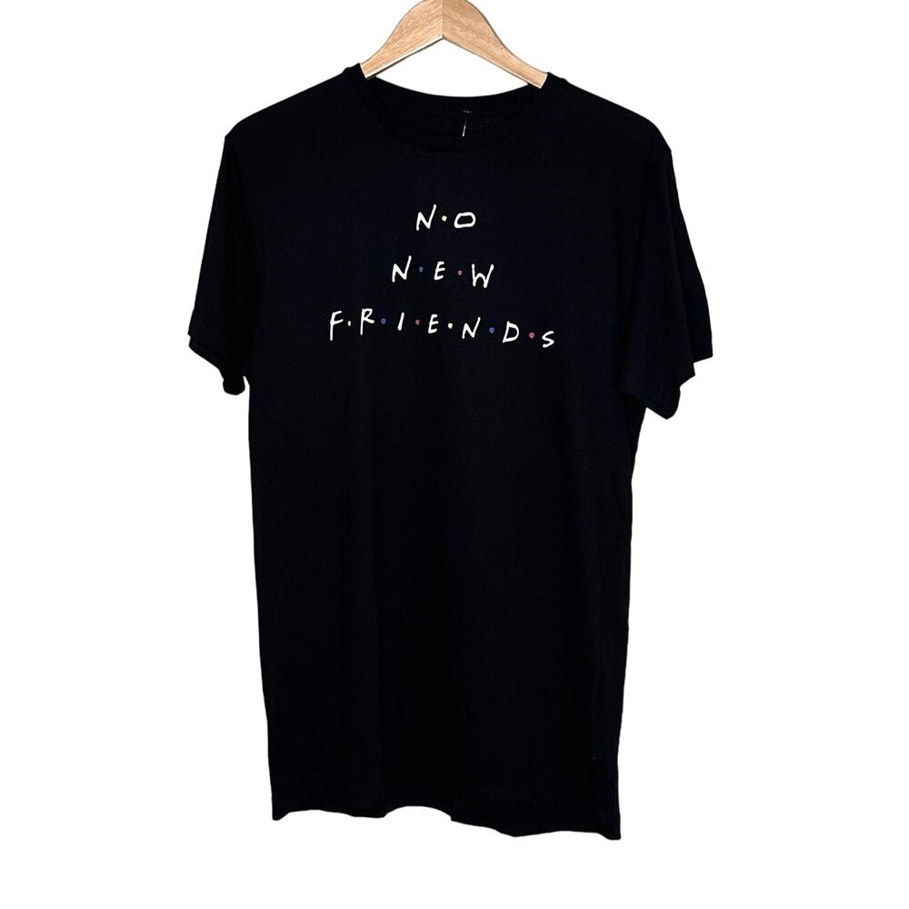 NWT SLC LOS ANGELES "No New FRIENDS" Black T-Shirt size medium